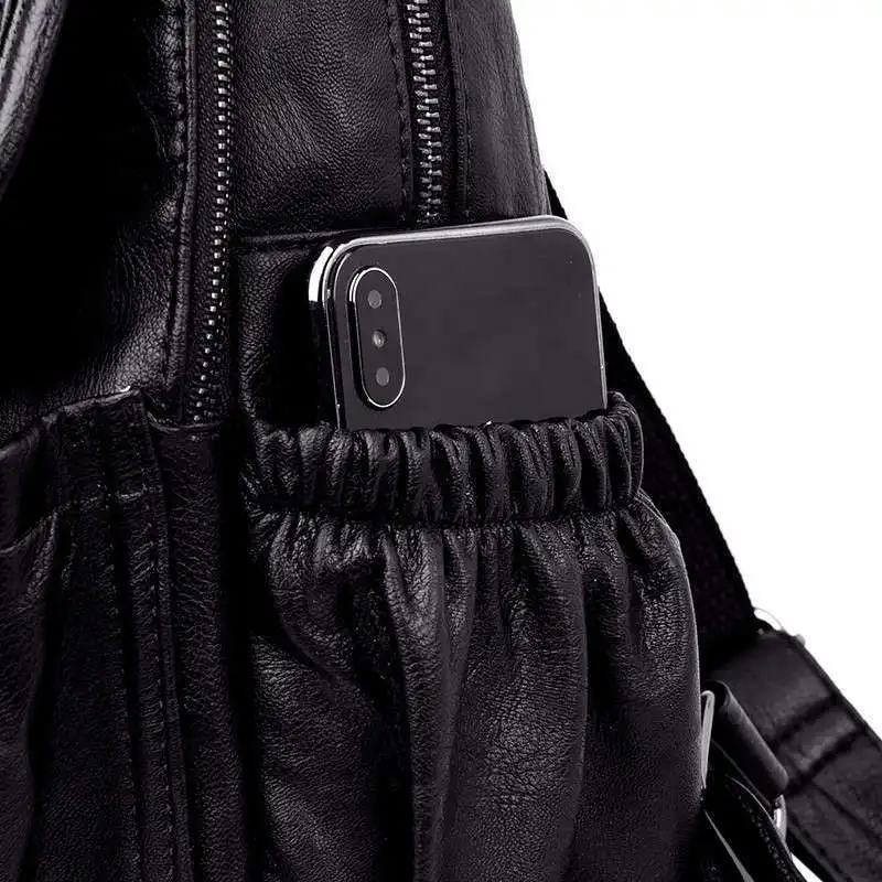 Женские кожаные рюкзаки Mochila Feminina, рюкзаки для девочек в винтажном стиле, однотонные женские роскошные дизайнерские рюкзаки для женщин