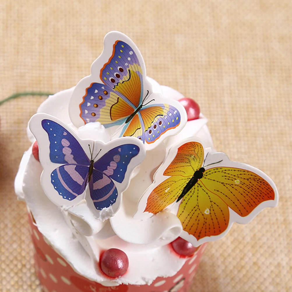 Бабочки Прайм Свадьба День рождения рисовые вафельные бумажные кексы торт топперы 50 шт