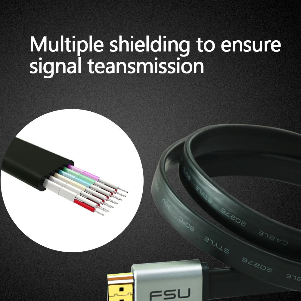 FSU HDMI кабель 4K V2.0 Slim для HD TV компьютера ноутбука PS4 проектора 0 5 м 1 2 3 поддержка 3D