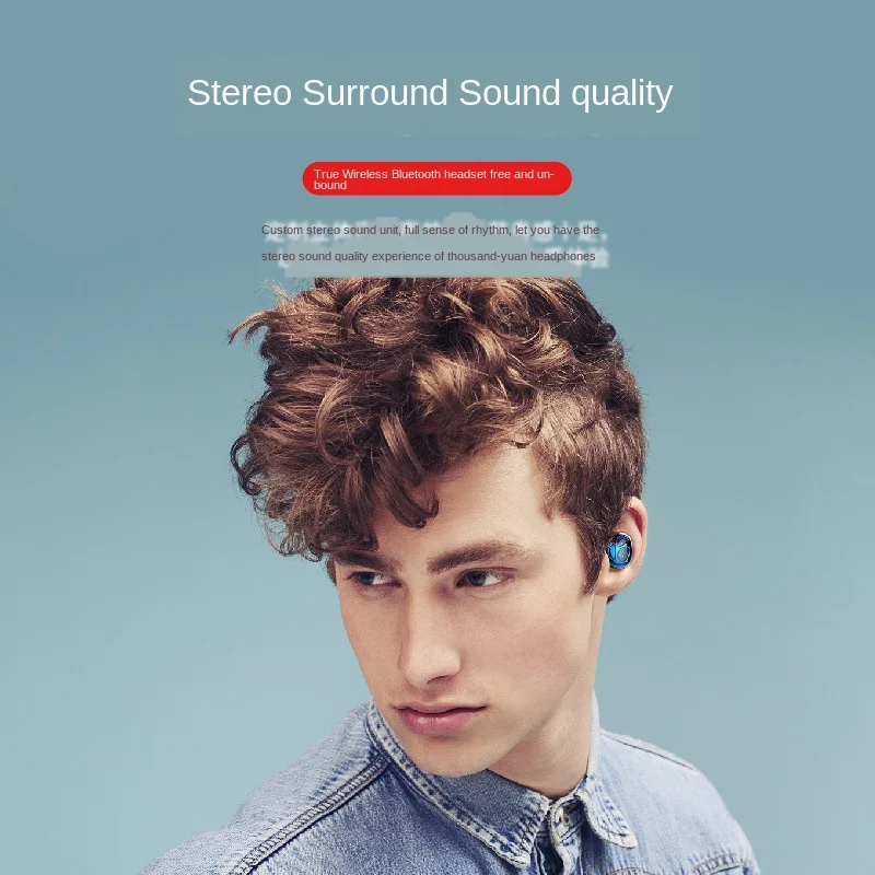 Fashion trend explosion model D09 slider TWS true wireless in ear subwoofer 5 0 universal Bluetooth sports compact headset