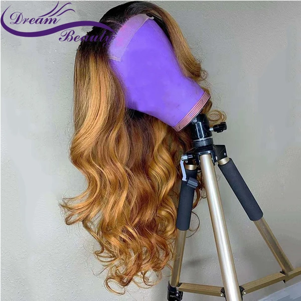 Dream beauty Ombre 13x6 волнистые кружевные передние 180 густые человеческие волосы парики с детскими волосами бразильские волосы remy отбеленные узлы