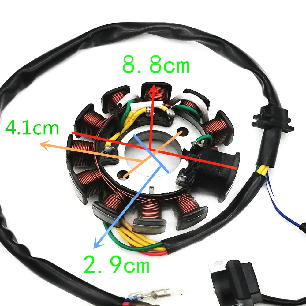 3 слова DC выпустили 11 coil 6 провода Статор для Скутер мопед ATV Go Kart GY6 125 150 CC 152QMI 1P52QMI