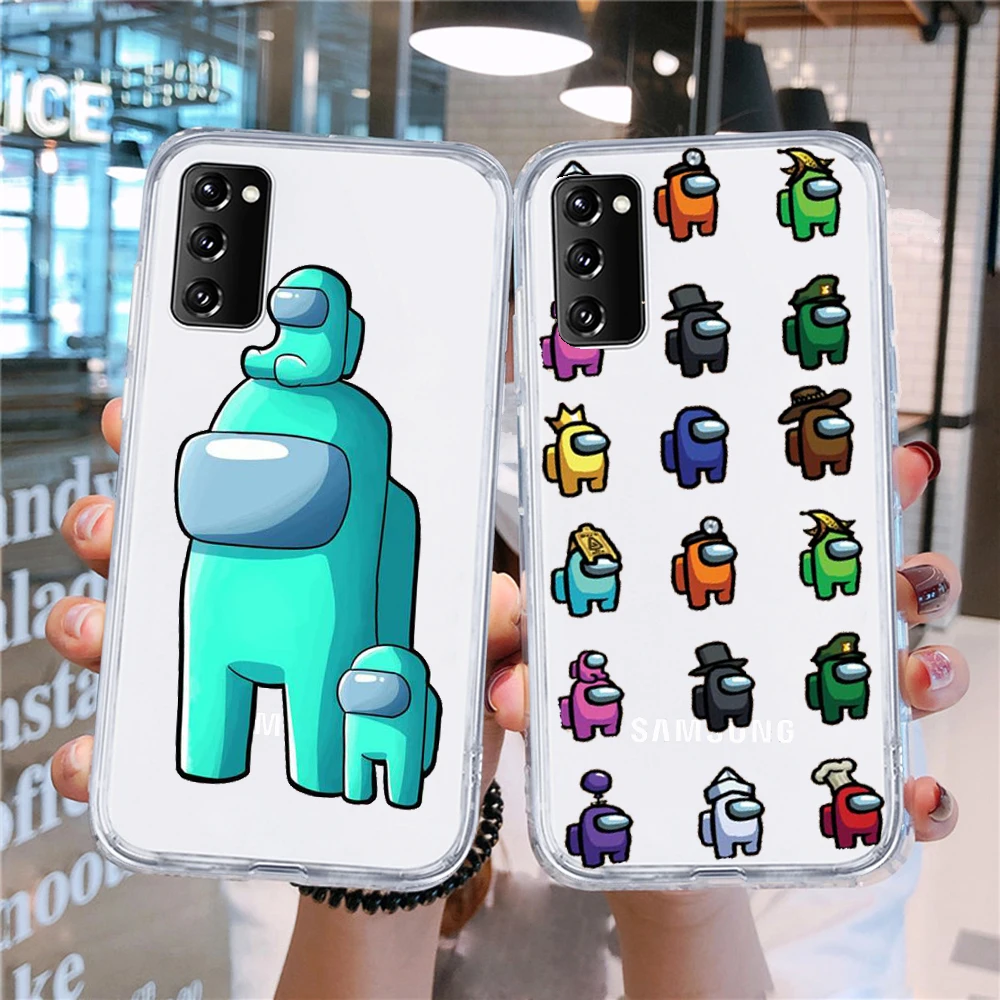 

PUNQZY Among Us Game Black Soft TPU Case For Huawei P40 P30 PRO P20 MATE 20 MATE 40 P40 LITE P10 Transparent Anti-Fall Cover