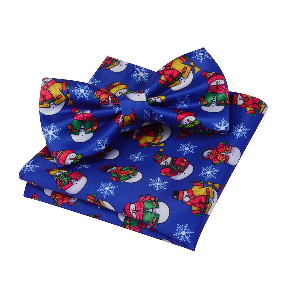Ricnais, новинка, модный Рождественский галстук-бабочка Карманный платок, набор, снежный Мужской Шелковый галстук-бабочка с принтом дерева, вечерние галстуки с коробкой, подарки