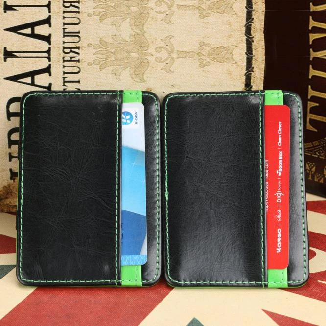 Женский кошелек, мини нейтральный магический двойной кожаный бумажник, мужской держатель для карт, кошелек, кошелек, зажим для денег, карта, посылка Carteira 814