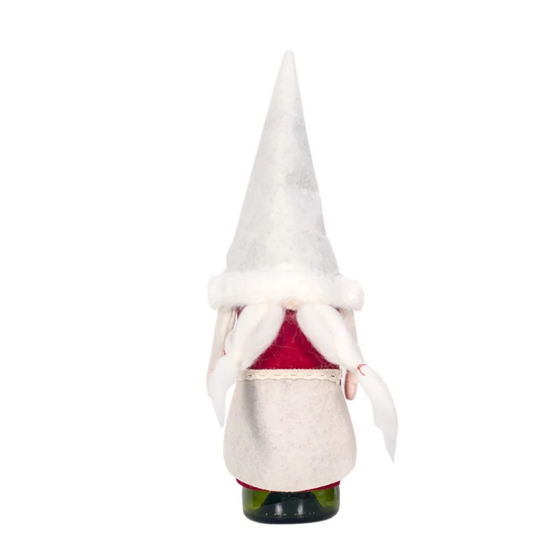 B 1 PC Gnome Doll Design Wine Bottle Covers Christmas Decorative Ornaments Holiday Dinning Table Decor - Цвет: B