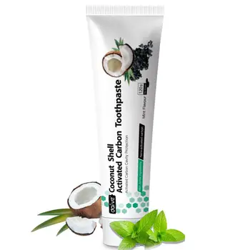 

MeterMall 120G Toothpaste Black Coconut Activated Charcoal Teeth Whitening Toothpaste Teeth Oral Hygiene Whitener Oral Care