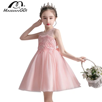 

MAIDANGDI Girls Dresses Summer New Children Clothes Princess Party Dress Sleeveless Cute Ball Gown Vestidos Age 4-14 Year
