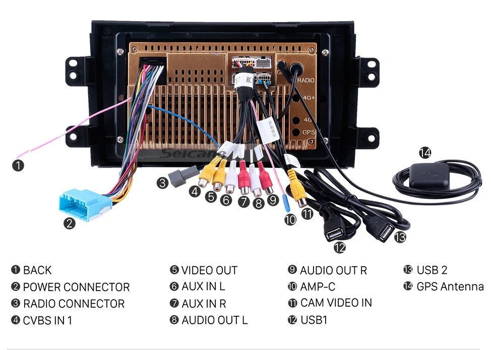Best Seicane Android 9.0 9 inch Car GPS Auto Radio Unit Player for 2006-2012 Suzuki SX4 with RDS Steering Wheel Control 18