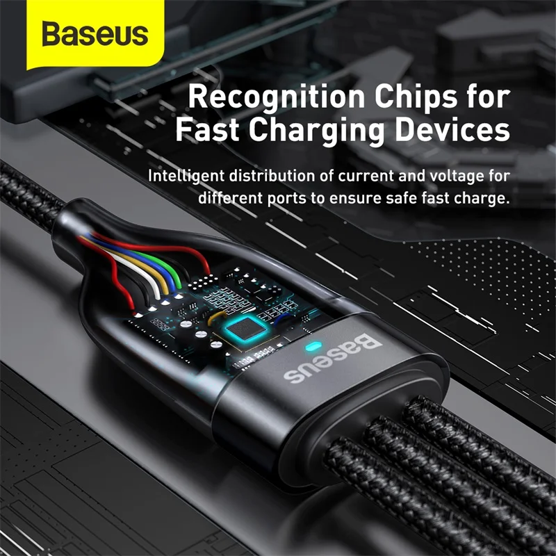Baseus PD 100 Вт USB C кабель для iPhone 12 Pro 3 в 1 Micro передачи данных QC Type Быстрая зарядка Xiaomi