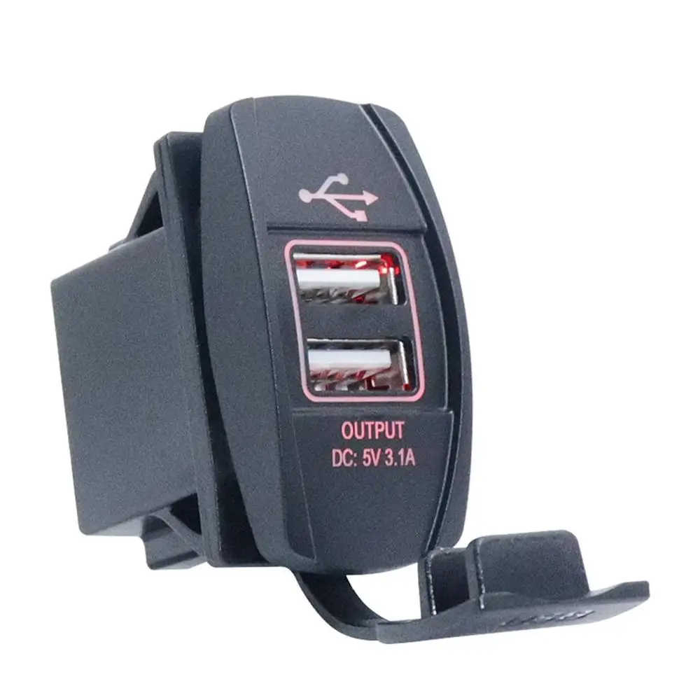 Авто Универсальный 5V 3.1A Dual USB Мощность разъем адаптера Зарядное устройство с светодиодный светильник для мобильного телефона планшета навигатора - Название цвета: Orange