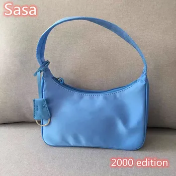 

Sasa 2020 Woman Trendy black Single Strap Handbags Nylon Canvas Zipper Shoulder Bag Female Handbag Retro bags totes black bag