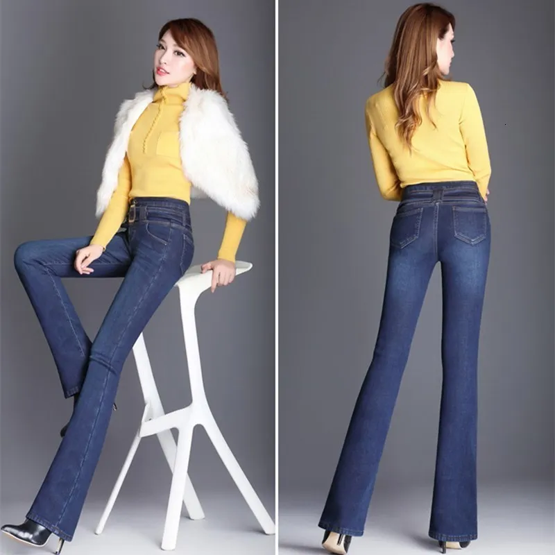 Женские Модные обтягивающие утепленные джинсы с поясом, кашемировые эластичные ретро джинсы с высокой талией