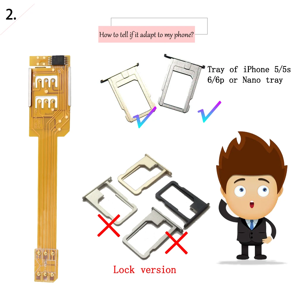 Новое поступление устройства с двумя Sim картами для Android iPhone 5 5s 6 6plus Nano SIM