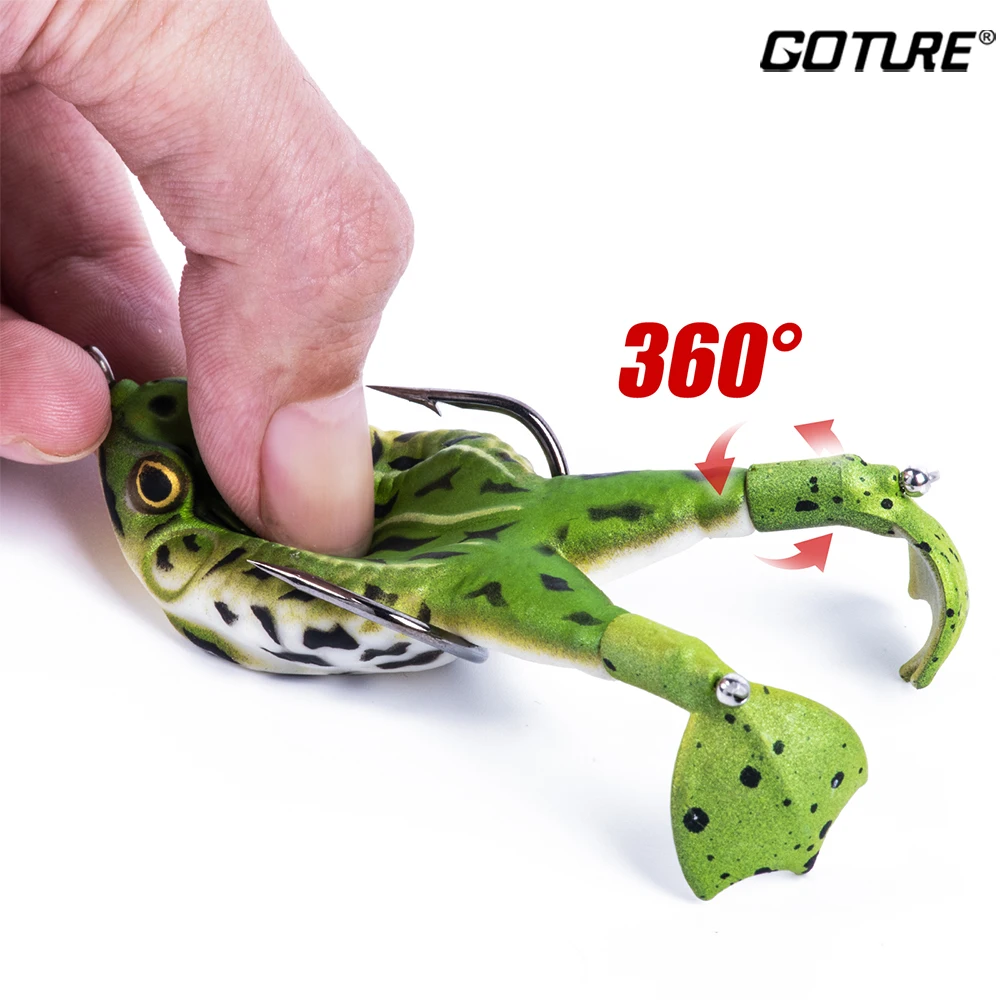 Frog Soft Bait Lure Fishing Tackle Weights 8.4-16.6g Rotating Silicone  Double Hooks Bait Floating Topwater Lures Pesca Pike Fish