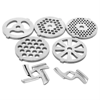 

hot sale 7 Piece Stainless Steel Meat Grinder Plates Discs and Blade for Food Chopper and Meat Grinder Machinery Parts
