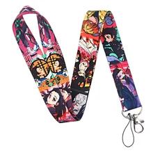 Demon Slayer: Kimetsu No Yaiba, sangle de cou, lanière pour téléphone portable, porte clés, accessoires Cosplay
