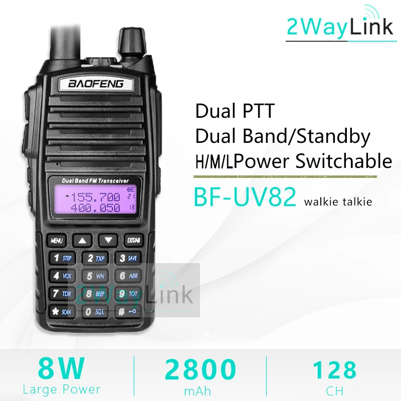 BaoFeng UV-82 рация 5 Вт 128Ch двухдиапазонный УКВ 136-174 МГц 400-520 МГц Портативный Baofeng UV82 Ham Радио Baofeng 82 - Цвет: Upgrade 8W