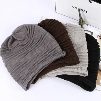 

Hat autumn and winter new sleeve ladies hat knitted wool cap outdoor knitted hat hip-hop hat