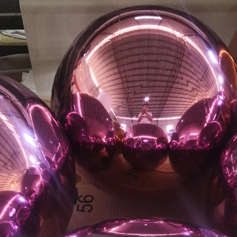

1 meter Pink inflatable mirror balls for ceremony and promotion decoration