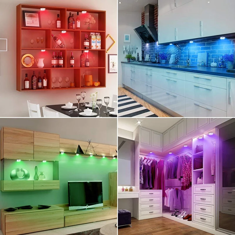 Светодиодные светильники для освещения шкафа беспроводные шайбы Светильники