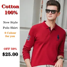 Высококачественная Новая мужская благородная Деловая и Повседневная Удобная цветная согревающая универсальная хлопковая рубашка поло() на весну и осень