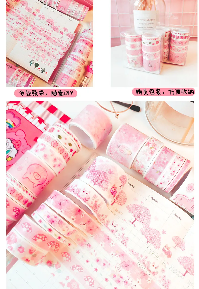 10 шт./компл. Kawaii Cat клейкая лента милый веселый лента Washi голубого океана декоративная клейкая лента для Скрапбукинг DIY Фотоальбом
