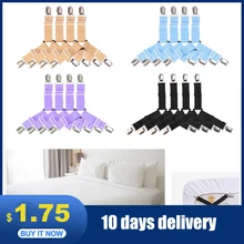 Lençol 4 Pçs/set Folha de Cama Elástica Forte Clipe Pinças Folha de Cama Folha de Cama folha de Cama Clipe Prendedor de Cinto Ajustável Colchão