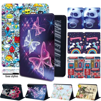 

New Case For Flip Lightweight Hard Shell Case for Amazon Kindle 8th/10th Paperwhite 1/2/3/4 Tablet Case +Free Pen