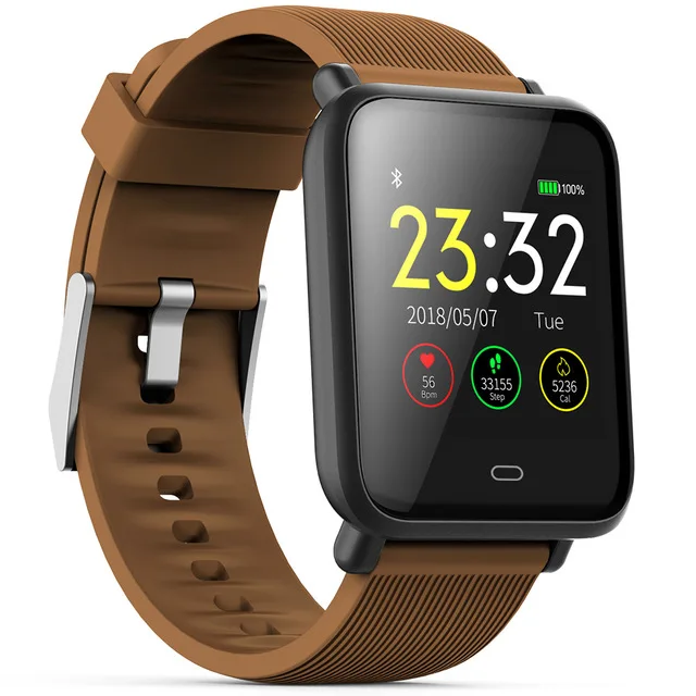 Продукт 2 для покупок с несколькими циферблатами Q9 Smartwatch IPX67 band - Цвет ремешка: brown