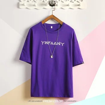 

Summer new women's street letter characters print loose short-sleeved T-shirt 90.03