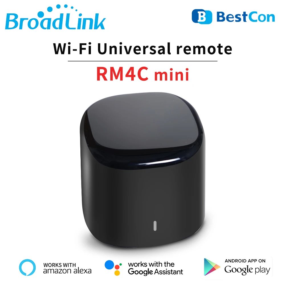 

BroadLink RM4C Mini BestCon WiFi Smart Home Remote Voice Control Compatible Google Home Amazon Alexa IR Controller for TV STB AC