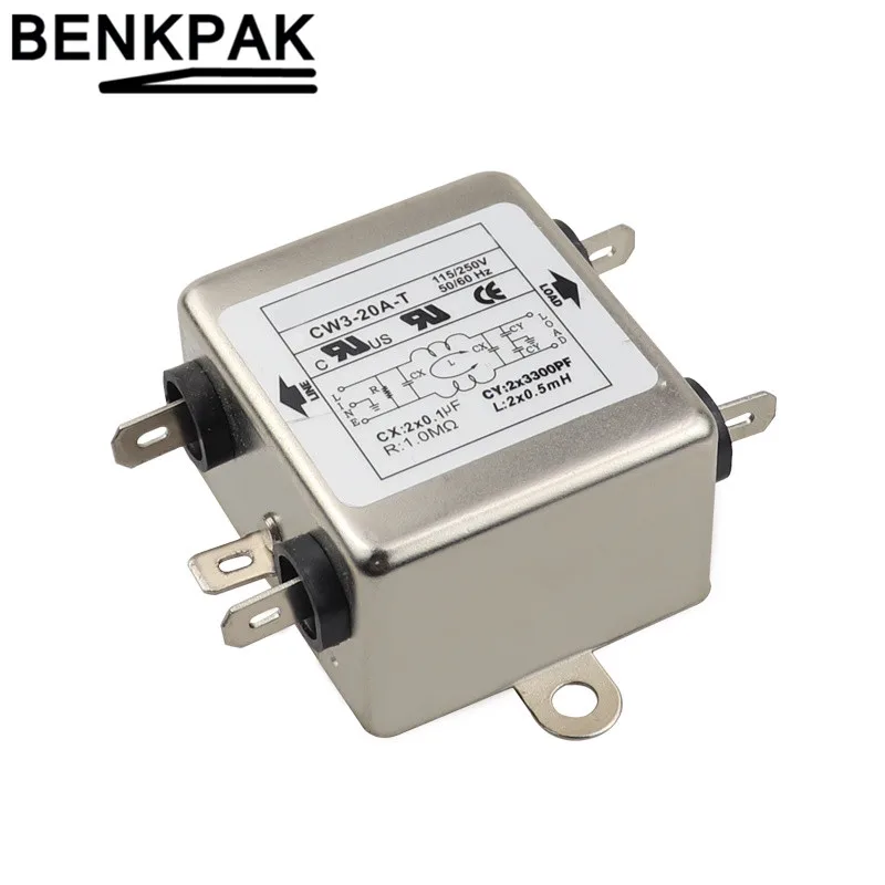 Однофазный разъем для фильтра EMI 115 В/250 В 20 А переменный ток CW3 20A T|connector ac|connector