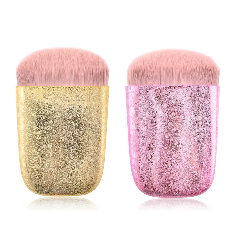 

Frosted Mermaid Makeup Brushes Powder Foundation Highlighter Brush Pink Gold Oblate Flat Crack Beauty Make Up Brochas Maquillaje