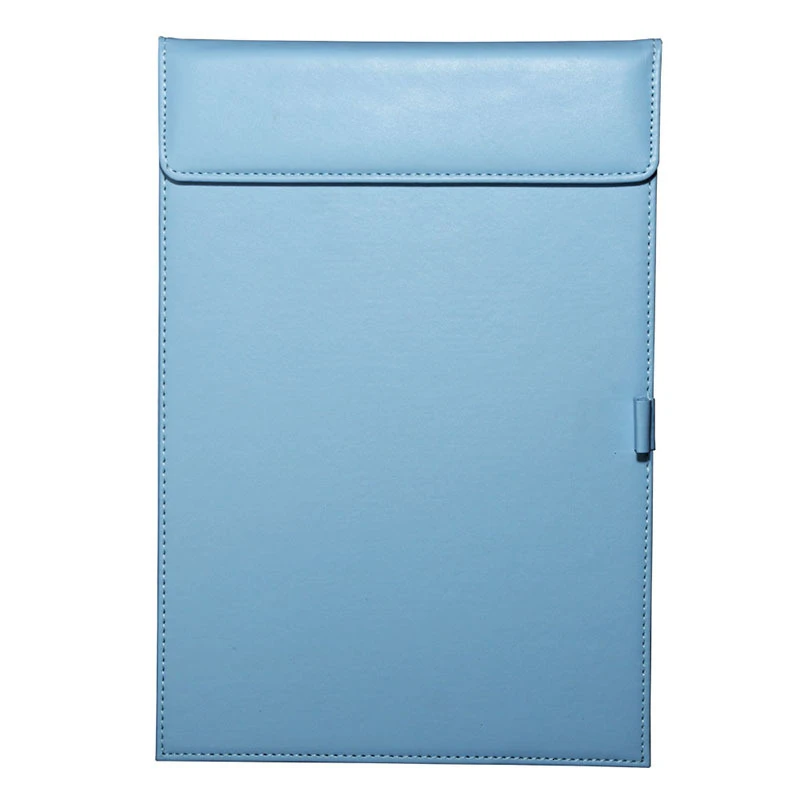 Blue A4 PU кожаный буфер обмена, конференц-площадка, Padfolio папка обмена, ультра-смузи бизнес блокнот для записей органайзер для файлов - Цвет: Blue