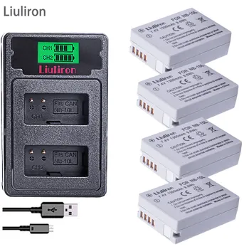 

4x batterie NB-10L NB10L NB 10L battery for Canon G1X G15 G16 SX40HS SX50HS SX60HS SX40 SX50 L10 camera