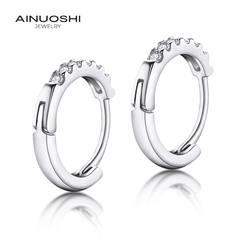 AINUOSHI/модные серьги-кольца из стерлингового серебра 925 пробы для женщин, серебряная серьга-кольцо для женщин, свадебные украшения для вечеринок, подарки
