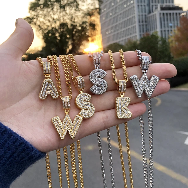 Rocío Universidad semanal Bling Savage-collar Con Letras Iniciales Para Mujer, Colgante De Acero  Inoxidable De 26 A-z, Cadena Brillante De Hielo, Joyería De Hip Hop Para  Hombre - Collar - AliExpress