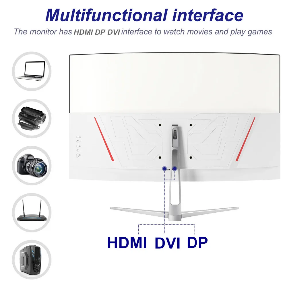 Wearson 曲面モニター 32インチ曲面ディスプレイ HDMI DVI DP