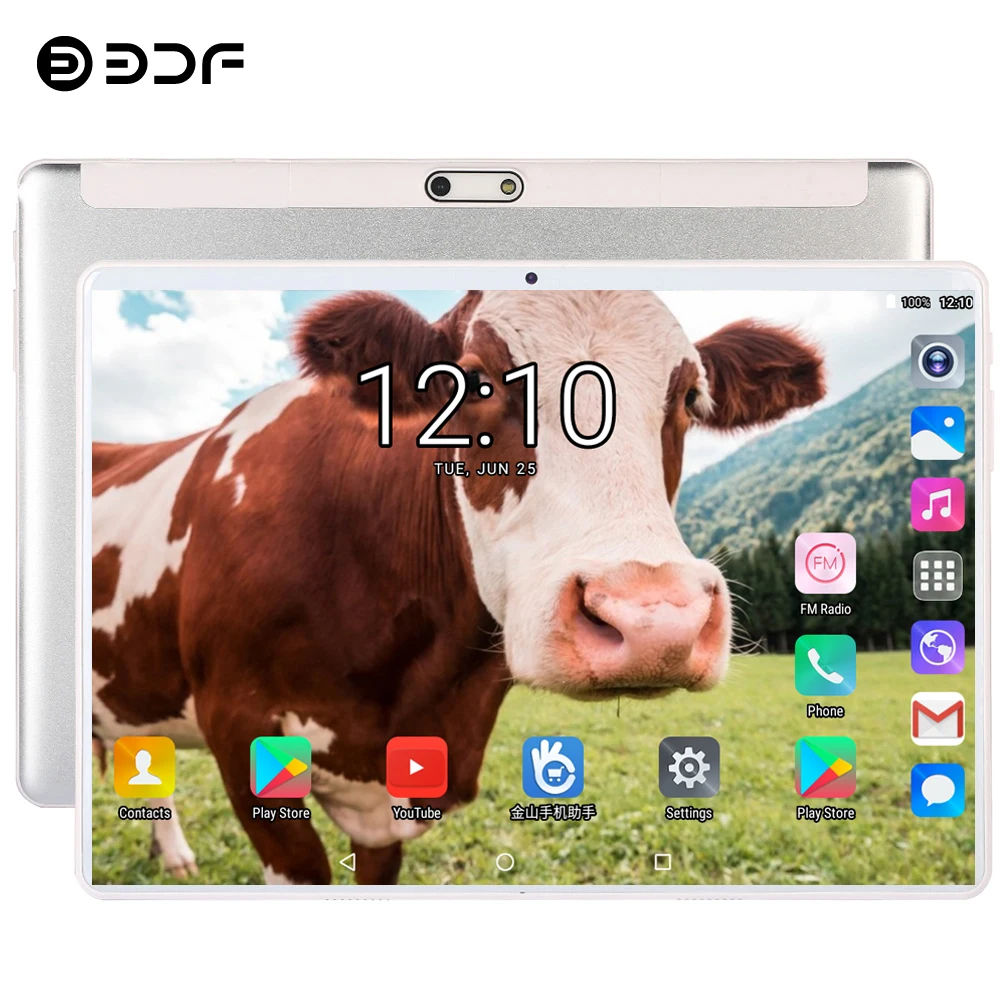 Günstige BDF 10 Zoll Android 9.0 Tablet Pc Dual SIM Karte 4G Anruf Tablet Zehn Core 8 GB 128 GB WiFi Bluetooth 5.0MP Android Tablet 10,1