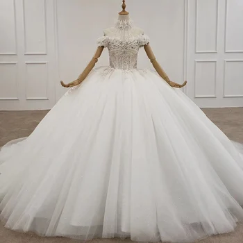 

BGW 21928ht Vintage Wedding Dress 2020 Necklace With Beading Tassel Back Off The Shoulder Tulle Ball Gown Wedding Dress Vestid