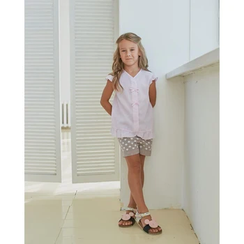 

Girl blouse MINAKU: cotton collection romantic color lilac, height 110 cm
