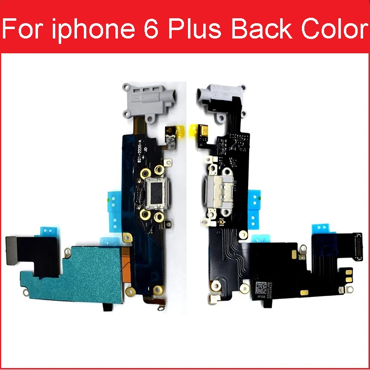 For i6plus Black USB разъем для зарядного устройства Flex кабель для передачи данных для iPhone 6 6S плюс зарядка через usb Порты и разъёмы Разъем док-станции с микрофоном наушников аудиоразъема - Цвет: For i6plus Black