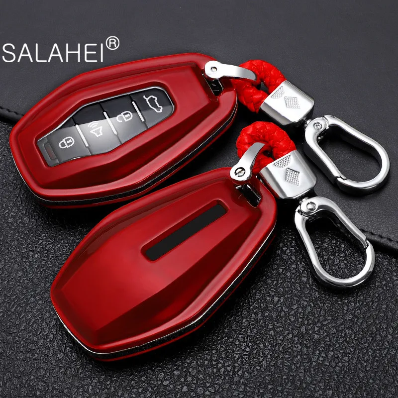 

ABS Car Key Remote Cover Full Case For Chery Jetour X70 X90 X95 Plus Auto Keychain 4 Buttons Smart Protection Accessories Ring