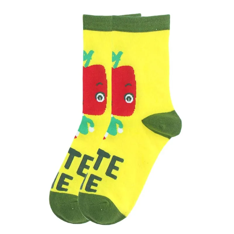 WPLOIKJD креативные фруктовые закуски с рисунками животных Забавные милые носки для женщин в студенческом стиле с мультяшными разноцветными хлопковыми носками женские носки