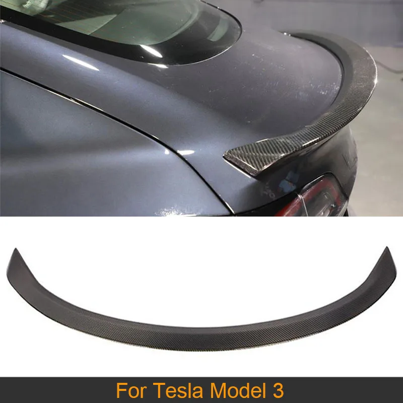 Углеродное волокно спойлер заднего багажника крыла для Tesla модель 3 2016-2020