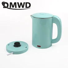 DMWD двойной Напряжение путешествия в сфере отопления горячей водой Электрический чайник мини Электрический кипения горшок нагреватель Нержавеющая сталь Портативный котел Чай горшок 110V 220V