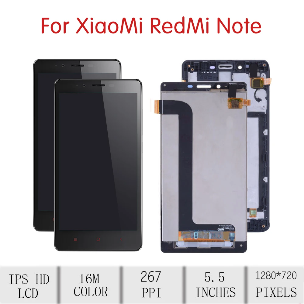 5," экран для Xiaomi Redmi Note 4G lcd кодирующий преобразователь сенсорного экрана в сборе для Xiaomi Redmi Note 4G Дисплей с заменой рамы
