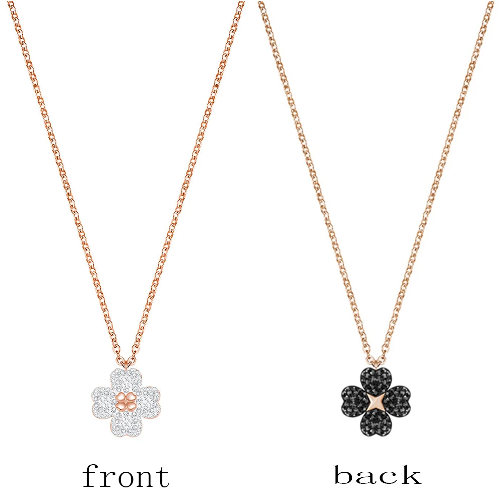 

2019 New Classic Rose Gold Double-sided Four leaf Clover Necklace New Flower Clavicle Chain Woman Luxury Jewelry Couple Gift