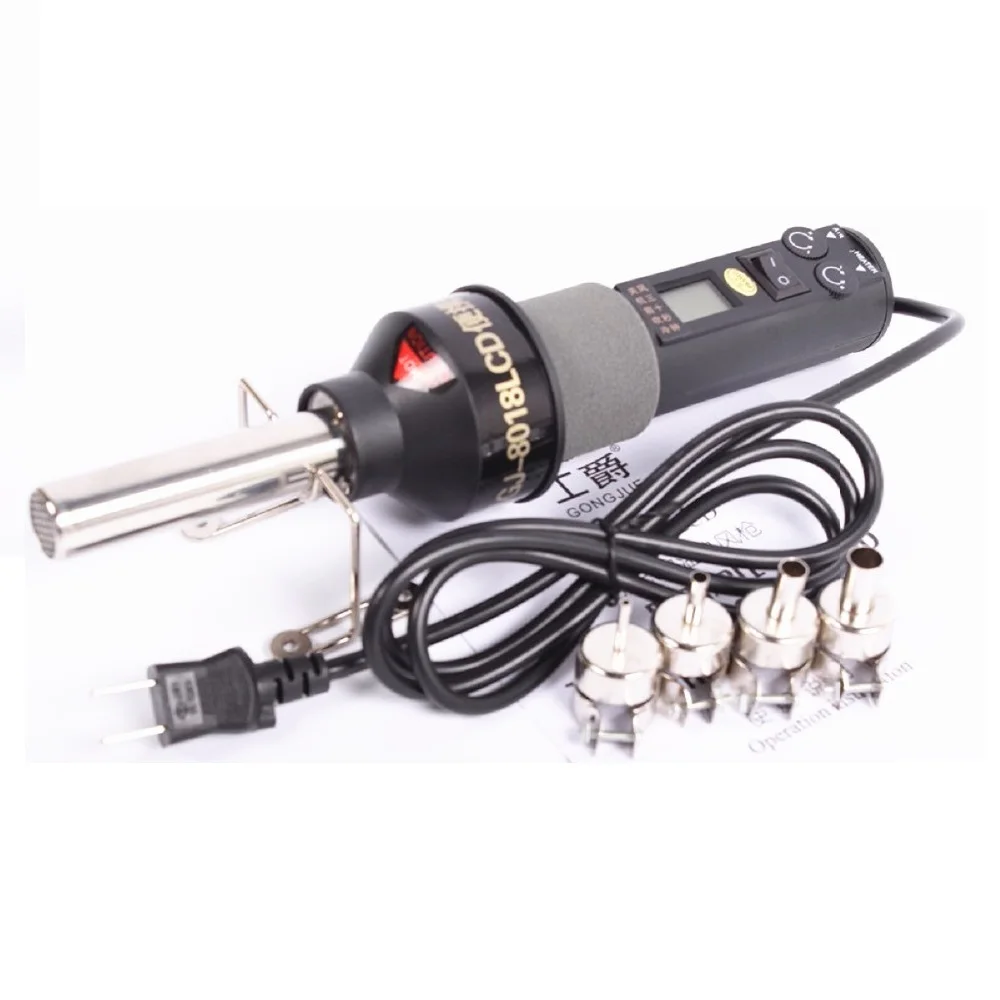Gj-8018Lcd 220V 450W Degree Adjustable Electronic Heat Hot Air Desoldering Soldering Station+Electric Iron | Инструменты